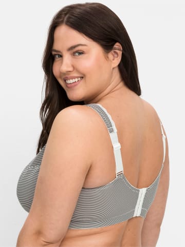 sheego Entlastungs-BH in anthrazit + weiß