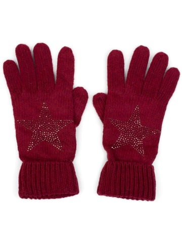 styleBREAKER Strick Handschuhe in Bordeaux-Rot