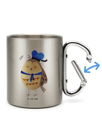 Mr. & Mrs. Panda Becher Camping Eule Matrose ohne Spruch in Silber