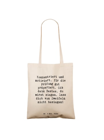 Mr. & Mrs. Panda Shopper Spruch Prüfungen bestehen mit Spruch in Creme