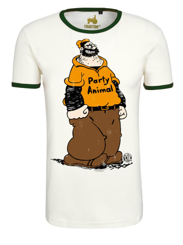 Logoshirt T-Shirt Popeye - Brutus Party Animal in milchweiss-grün