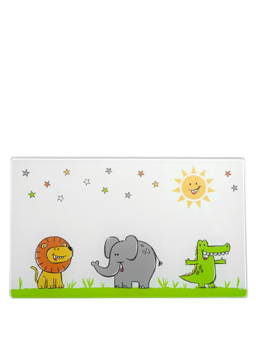 LEONARDO Brettchen aus Glas BAMBINI 25x15 Löwe/Elefant/Krokodil 4er-Set