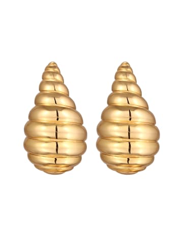Elli Ohrringe Brass Muschel, Tropfen in Gold