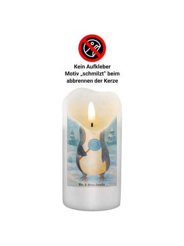 Mr. & Mrs. Panda Adventskerze Pinguin Lolli Design ohne Spruch in Weiß