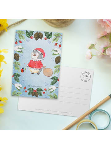 Mr. & Mrs. Panda Postkarte Pinguin Nikolaus ohne Spruch in Weiß