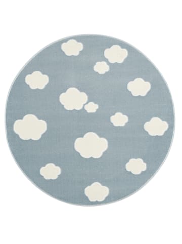 Happy Rugs Kinderteppich SKY CLOUD blau/weiss rund