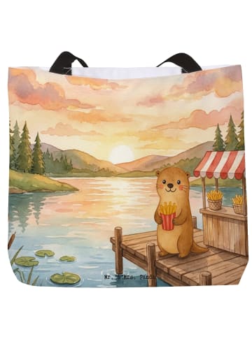Mr. & Mrs. Panda Tote Bag Otter See Pommes Design ohne Spruch in Weiß
