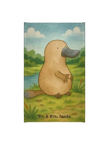 Mr. & Mrs. Panda Handtuch Schnabeltier Mut Design ohne Spruch in Weiß