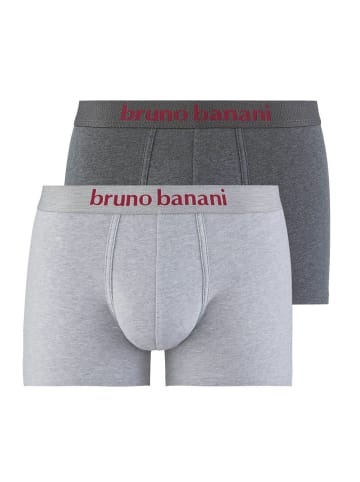 Bruno Banani Boxershort 2er Pack in Dunkelgrau/Hellgrau