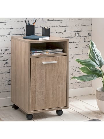 FineBuy Rollcontainer in Braun / Spanplatte / 33x38x60