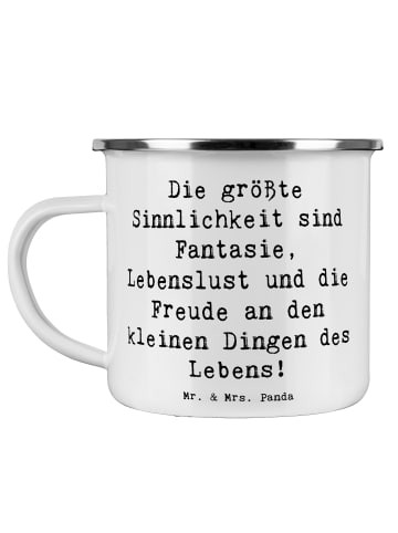 Mr. & Mrs. Panda Trinkbecher Spruch Sinnlichkeit und Freude mit ... in Weiß
