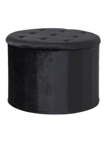 House Nordic Pouf TURUP Schwarz Samt mit Stauraum