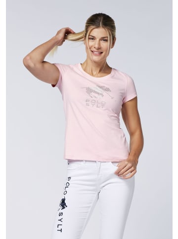 Polo Sylt T-Shirt mit funkelndem Dekor in Pink
