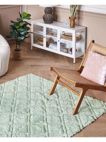 Beliani Kurzflor HATAY in Grün - (W) 140 x (H) 1.4 x (L) 200 cm