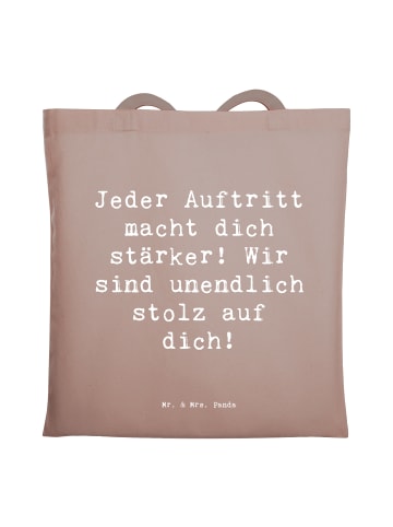 Mr. & Mrs. Panda Tote Bag Spruch Vokale musikalische Auftritte m... in Braun Pastell