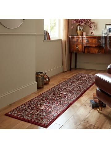 KADIMA DESIGN Teppich Kurzflor Herati Muster Persisch, Wohnzimmer in Rot