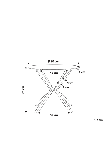 Beliani Esszimmertisch ALTURA in Transparent/Braun - (W) 90 x (H) 75 x (L) 90 cm