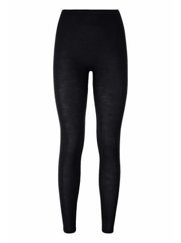 Hessnatur Hessnatur Leggings Regular Cut PURE FUNCTION aus Bio-Merinowolle mit Seide in schwarz