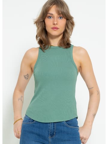 SASSYCLASSY Geripptes Tanktop in Grün