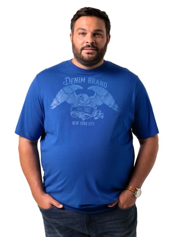 Men Plus Kurzarm T-Shirt in kobaltblau