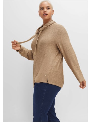 sheego Pullover in cappuccino meliert