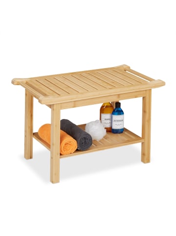 relaxdays Badhocker in Natur - (B)75 x (H)45 x (T)40,5 cm