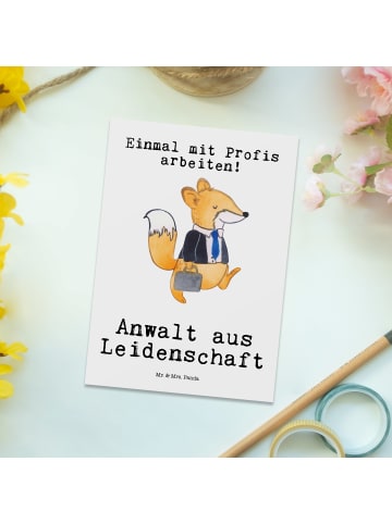 Mr. & Mrs. Panda Grußkarte Anwalt Leidenschaft mit Spruch in Weiß