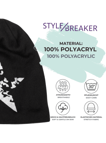 styleBREAKER Feinstrick Beanie Mütze in Dunkelgrau