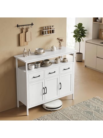 HOMCOM Sideboard-95L x 35B x 88H cm-Weiß