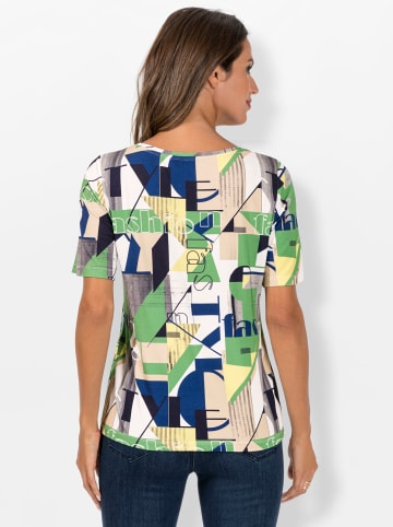 WITT WEIDEN Shirt in nachtblau-apfel-bedruckt