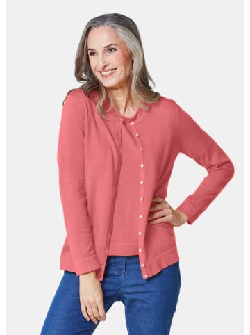 GOLDNER Strickset Figurnahes Twin-Set aus Pima-Baumwolle in kirschblüte