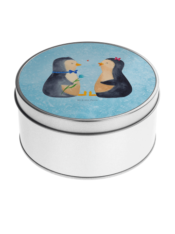 Mr. & Mrs. Panda Aufbewahrungsbox Pinguin Pärchen ohne Spruch in Eisblau