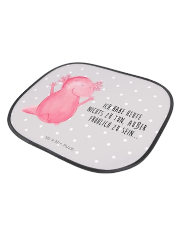 Mr. & Mrs. Panda Autoscheibensonnenschutz Axolotl Hurra mit Spruch in Grau Pastell