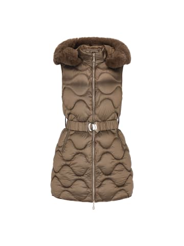 faina Women Vest in brown bronze