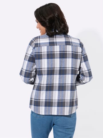 WITT WEIDEN Flanell-Bluse in jeansblau-anthrazit-kariert