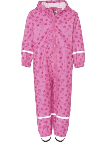 Playshoes Outdoor Overall "Regen-Overall Herzchen allover" in Pink