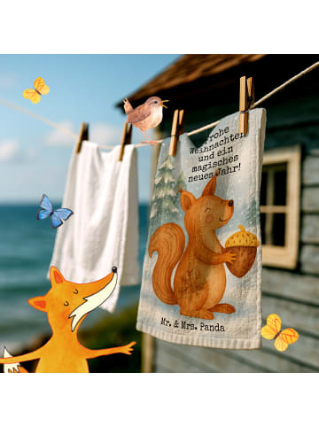 Mr. & Mrs. Panda Handtuch Eichhörnchen Weihnachten Design mit Sp... in Weiß