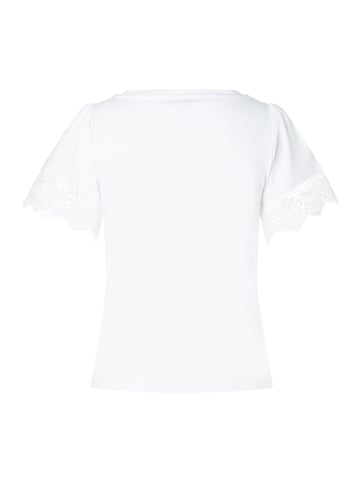More & More verspieltes Kurzarmshirt, Spitzenärmel in white