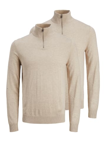 Jack & Jones Troyer Emil Knit in Oatmeal melange
