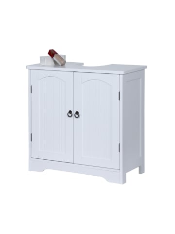 relaxdays Waschbeckenunterschrank in Weiß - (B)60 x (H)60 x (T)30 cm