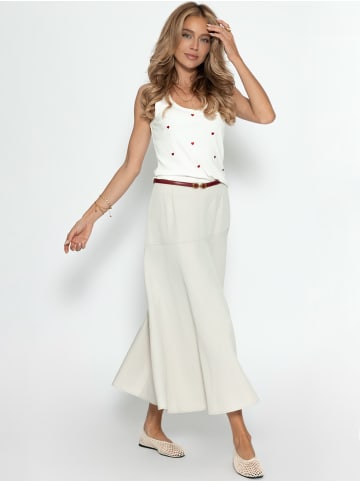 SASSYCLASSY Top mit roter Herzstickerei in Weiß