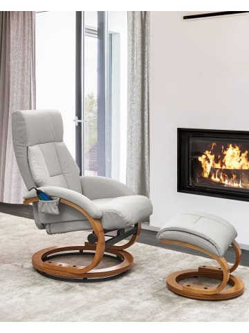 Beliani Massagestuhl FORCE in Grau/Braun - (W) 55 x (H) 100 x (L) 80 cm