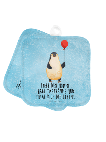 Mr. & Mrs. Panda Topflappen Pinguin Luftballon mit Spruch in Eisblau