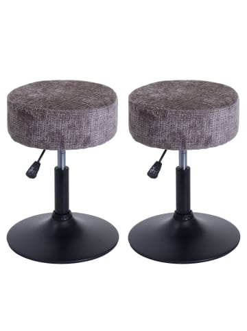 MCW 2er-Set Sitzhocker C22 Chenille, Braun