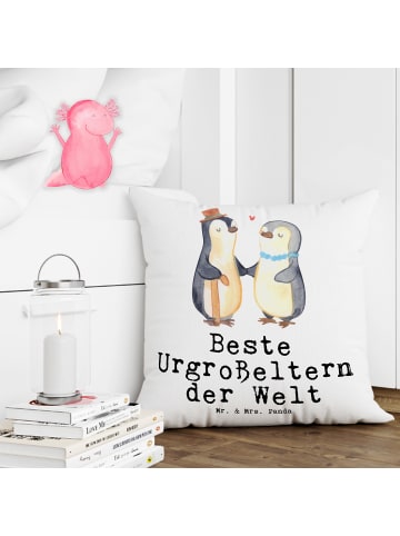 Mr. & Mrs. Panda Kissen Pinguin Beste Urgroßeltern der Welt mit ... in Weiß