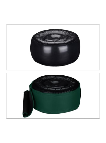 relaxdays Aufblasbarer Hocker in Grün - (H)26 x Ø 56 cm