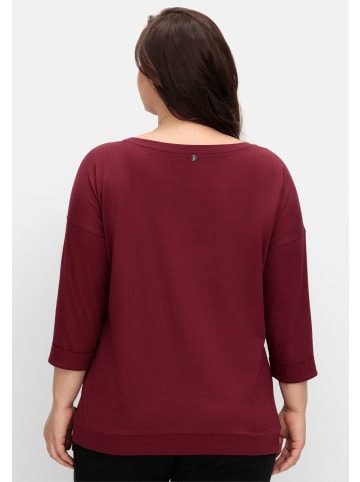 sheego Langarmshirt in weinrot
