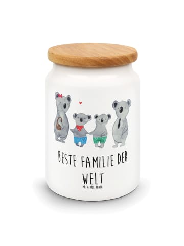 Mr. & Mrs. Panda Teedose Koala Familie zwei mit Spruch in Weiß