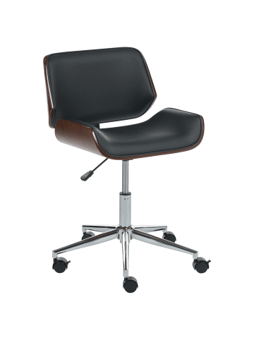 Beliani Bürostuhl TOTOWA in Schwarz/Braun/Silber - (W) 54 x (H) 77 x (L) 39 cm