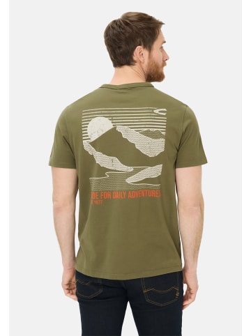 Camel Active T-Shirt mit Backprint in Olivgrün